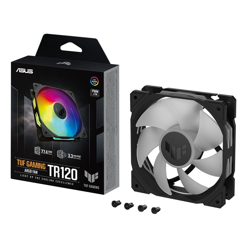 ASUS TUF Gaming TR120, PWM ARGB fan - 120mm, black