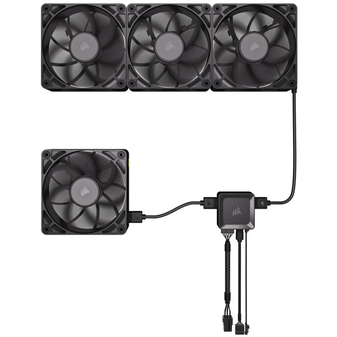 Corsair iCUE LINK RX120 MAX Series, PWM fan 3er Pack - 120mm, black