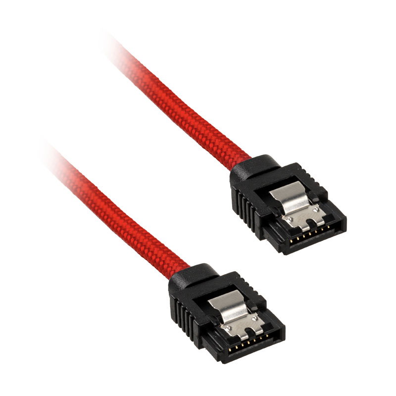 Corsair Premium Sleeved SATA-cable, red 60cm - 2er Pack