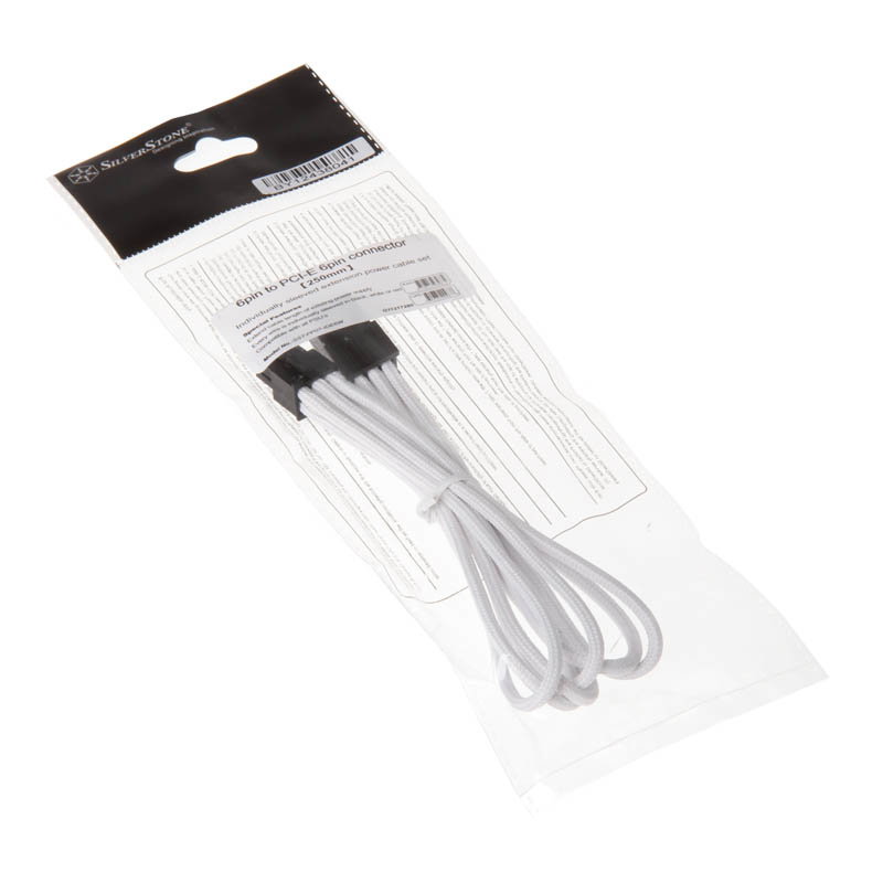 SilverStone 6-Pin-PCIe auf 6-Pin-PCIe Verlngerung - 250mm white