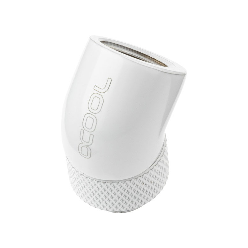 Alphacool Eiszapfen Winkeladapter 45 Grad drehbar G1/4 AG auf G1/4 IG - white