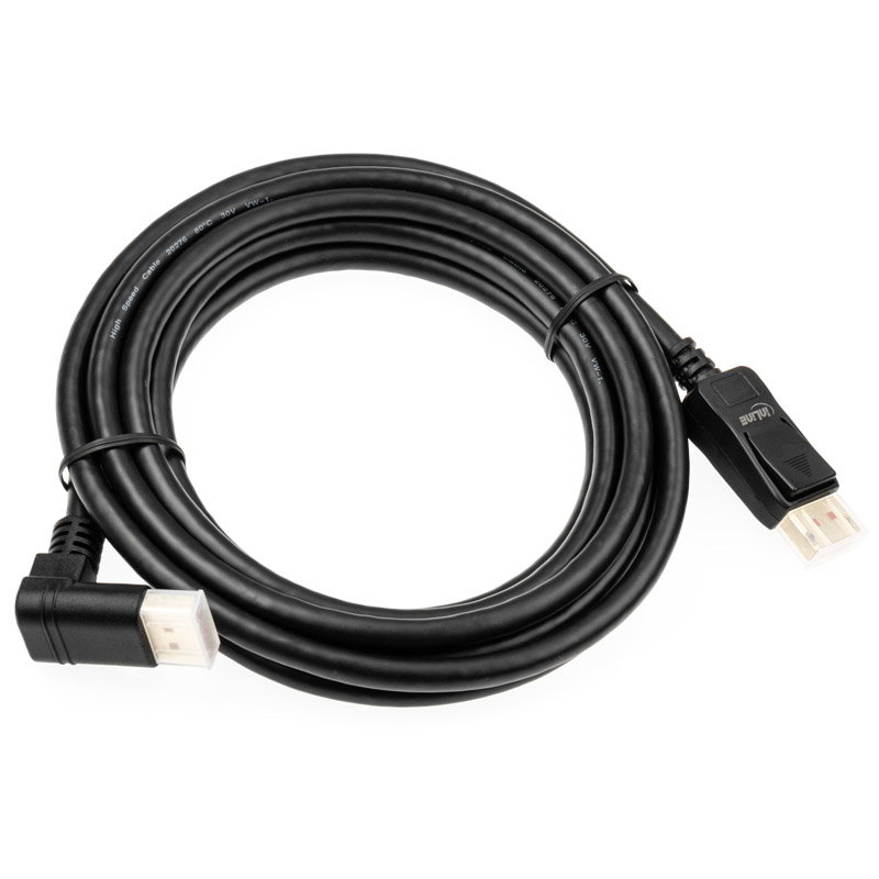 InLine 8K (UHD-2) DisplayPort cable, nach unten gewinkelt, black - 3m