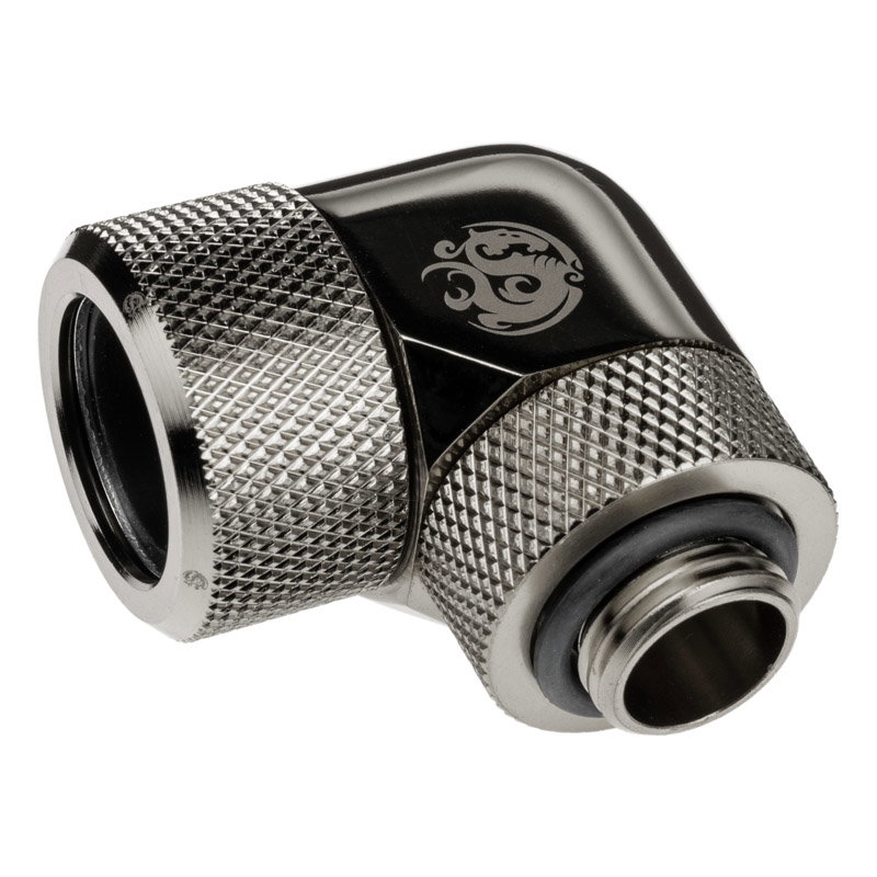 Bitspower Advanced Multi-Link Adapter Anschluss 90 Grad G1/4 inches AG auf 16mm AD Hardtube - drehbar, black