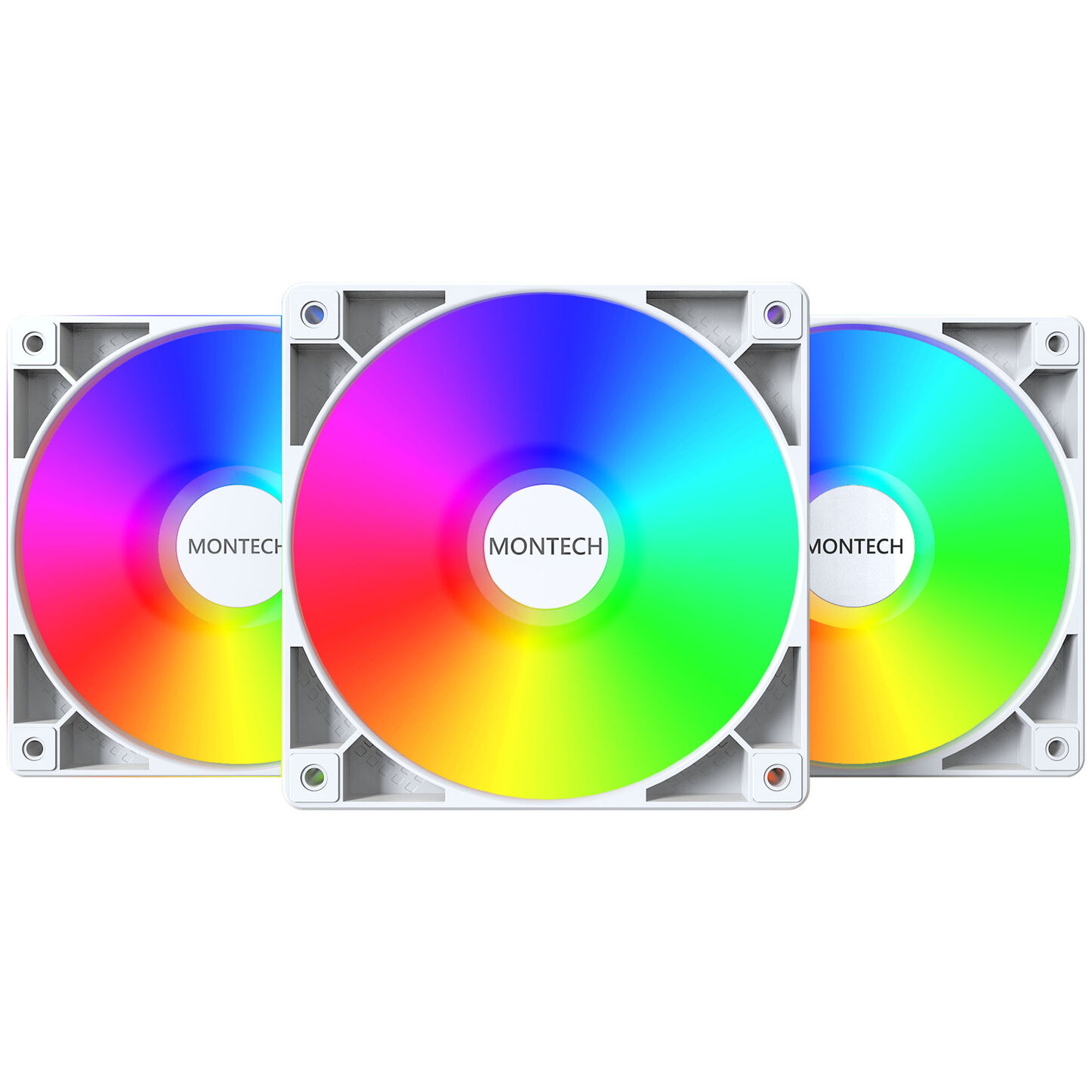Montech GF120 PWM ARGB fan, 3er Pack - 120mm, white