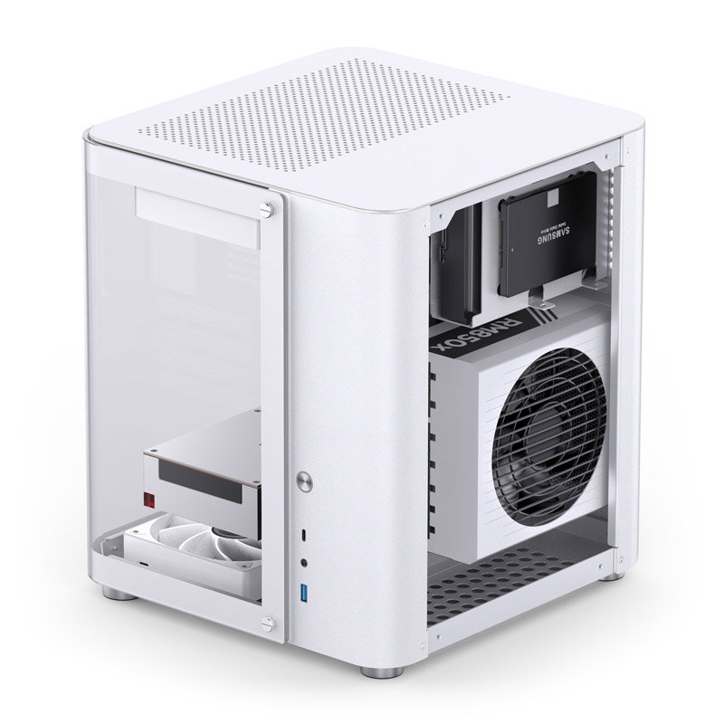 Jonsbo TK-1 2.0 Micro-ATX case, Tempered Glass - white