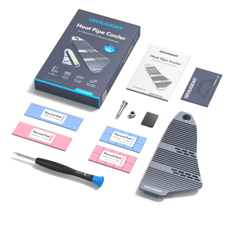 graygear Heatpipe Khlkrper for PS5 storageerweiterung for M.2 NVMe SSD with integrierter Abdeckung