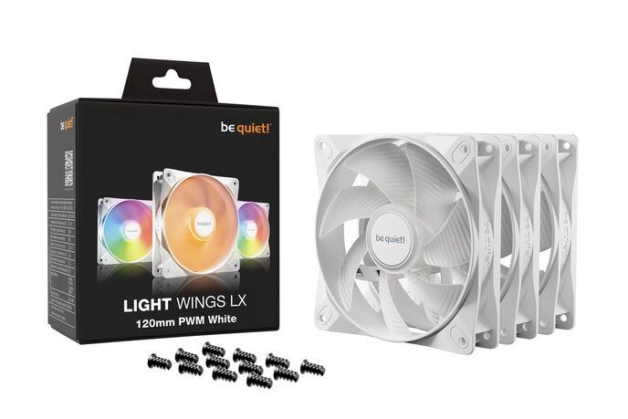 be quiet! Light Wings LX ARGB PWM fan, Triple Pack - 120mm, white