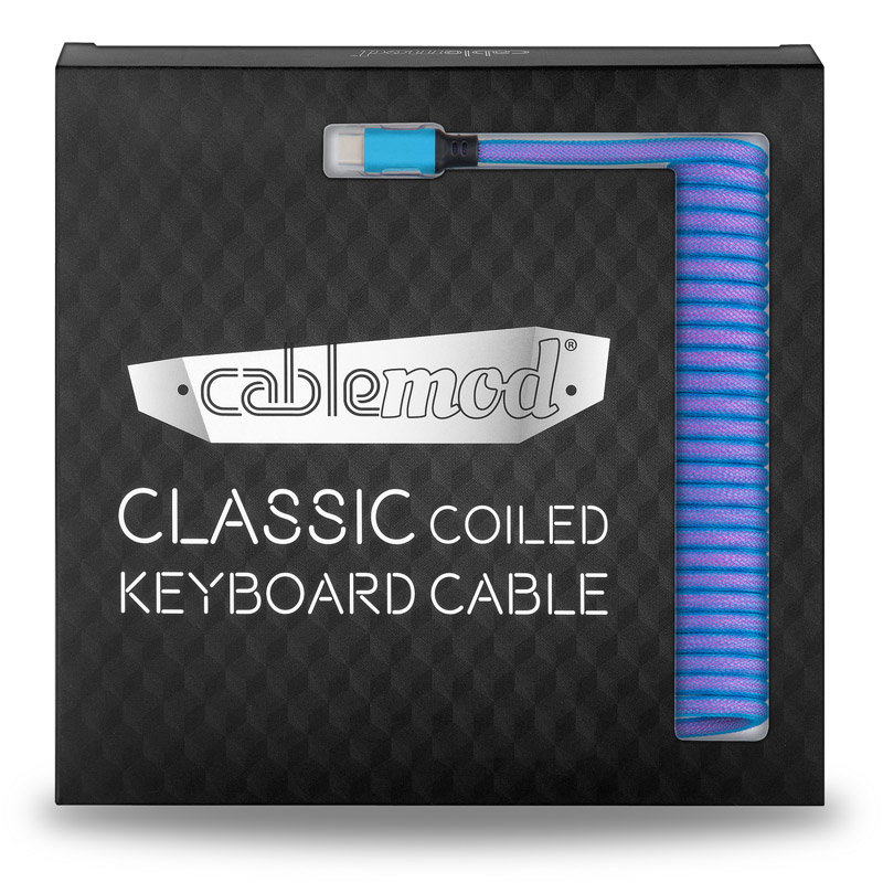 CableMod Classic Coiled Keyboard Cable USB-C to USB Type A, Galaxy Blue - 150cm