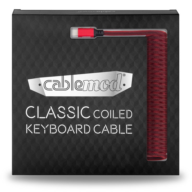 CableMod Classic Coiled Keyboard Cable USB-C to USB Type A, Republic Red - 150cm