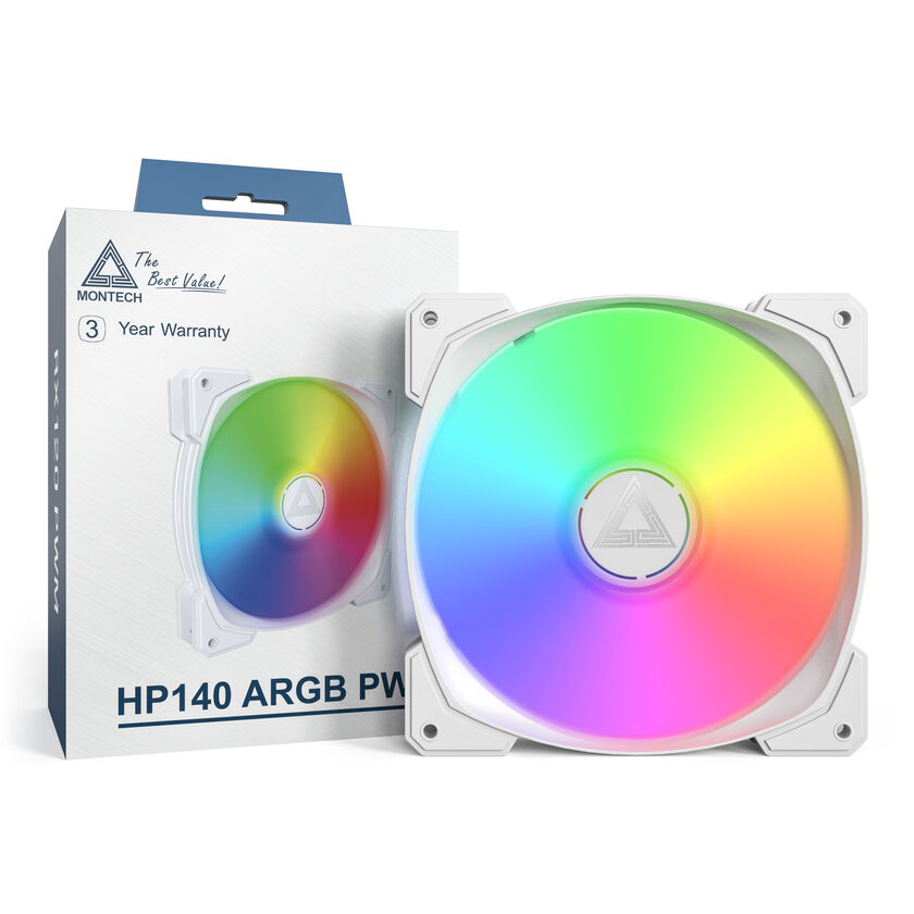 Montech HP140 PWM ARGB fan - 140mm, white