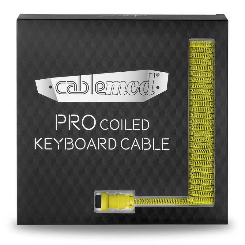 CableMod PRO Coiled Keyboard Cable USB-C to USB Type A, Dominator Yellow - 150cm