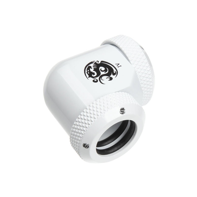 Bitspower Multi-Link Adapter 90 Grad 12mm AD auf 12mm AD Hardtube - white