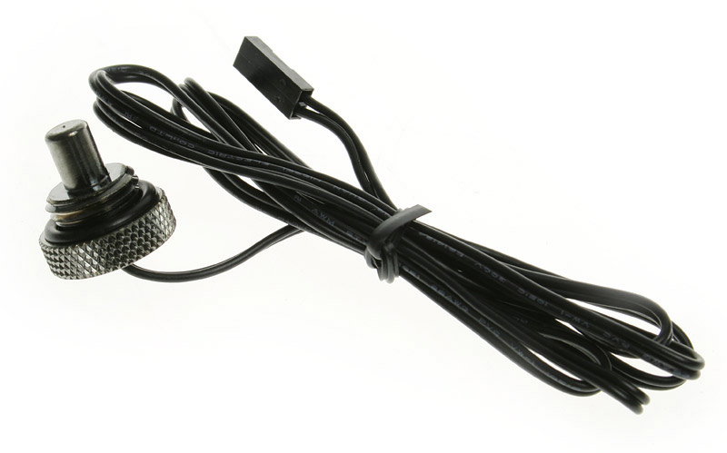 Bitspower Verschlussstopfen with Temperatur Sensor G1/4 inches IG - 90 cm, black glossy