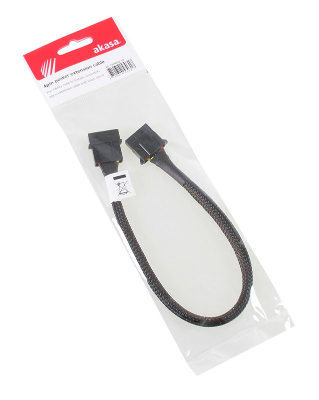 Akasa 4-Pol Molex Verlngerung gesleevt - 30cm black