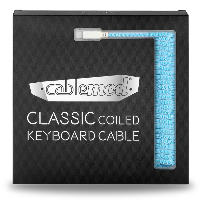 CableMod Classic Coiled Keyboard Cable USB-C to USB Type A, Blueberry Cheesecake - 150c