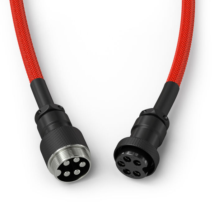 Glorious GMMK Coiled Cable Crimson Red, Spiralcable, USB-C/USB-A - red/black