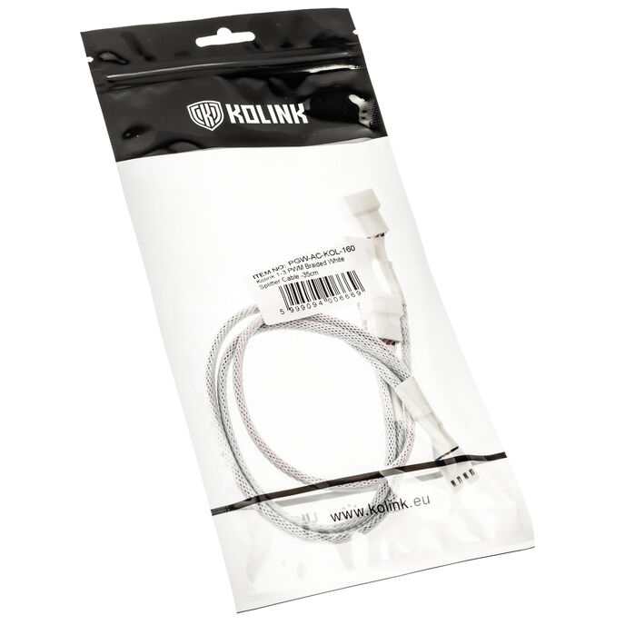 Kolink 1-3 PWM fan Splittercable - 35cm, geflochten, white
