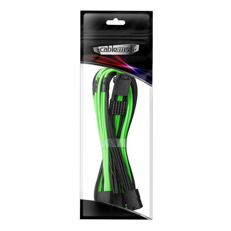 CableMod PRO ModMesh 12VHPWR to 3x PCI-e Cable - 45cm, black/light green