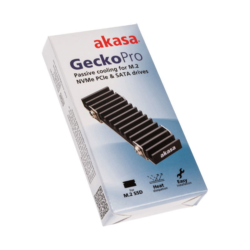 Akasa Gecko Pro Khlkrper for M.2 SSDs - Aluminium