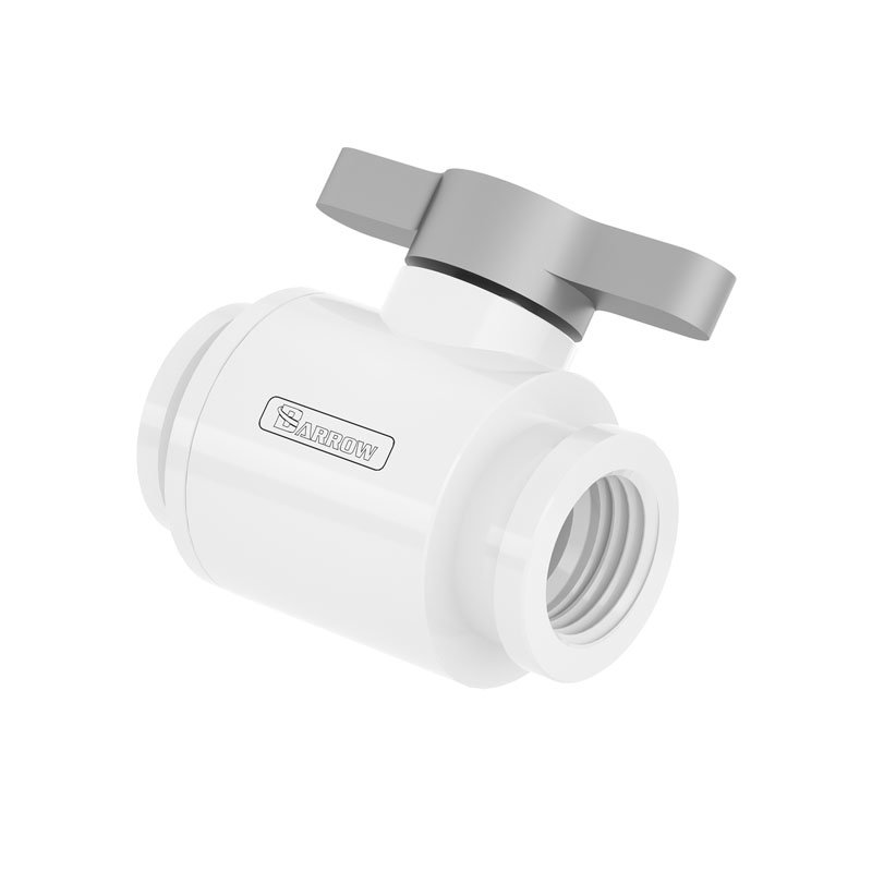Barrow Ball Valve (10mm) G1/4 inches Kugelhahn, white - silver