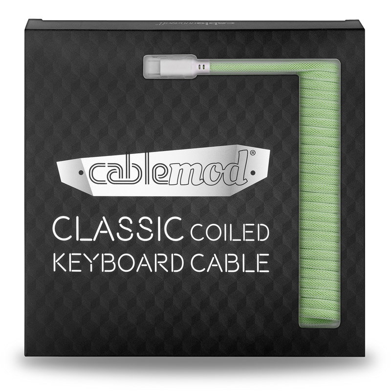 CableMod Classic Coiled Keyboard Cable USB-C to USB Type A, Lime Sorbet - 150cm