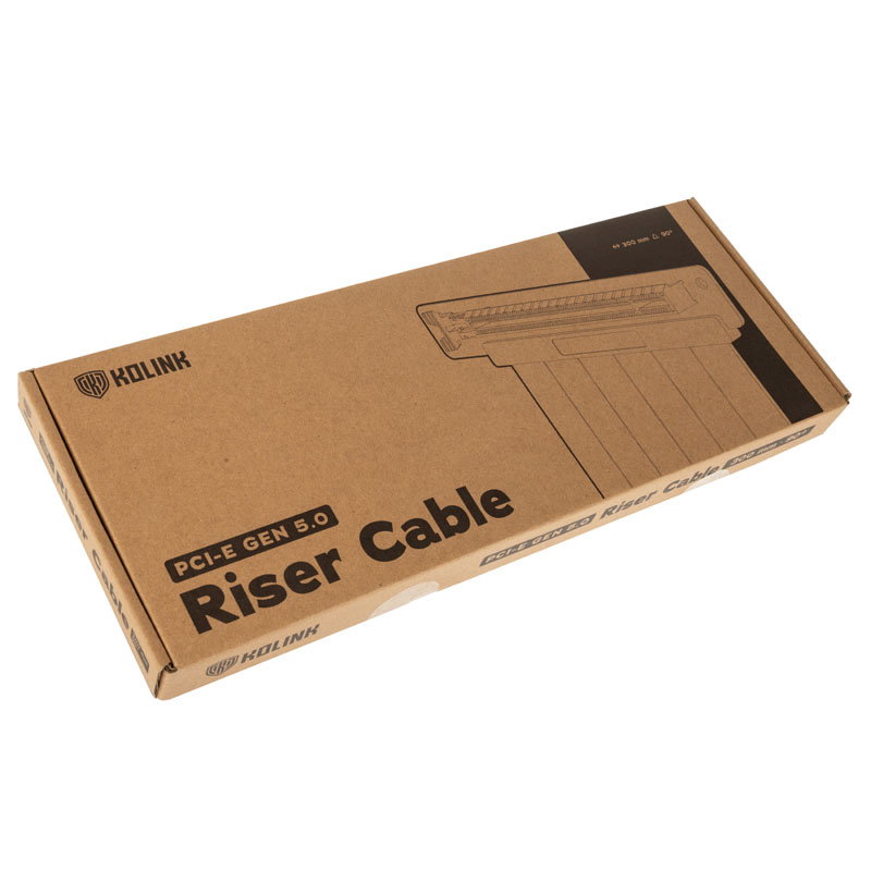 Kolink PCI Express 5.0 x16 auf x16 Riser-cable, 90 Grad, black 30 cm
