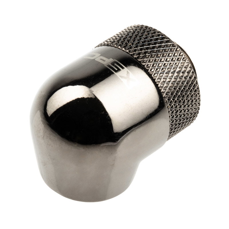 XSPC Adapter 90 Grad G1/4 inches AG auf G1/4 inches IG - drehbar, black chrome, 4er-Pack