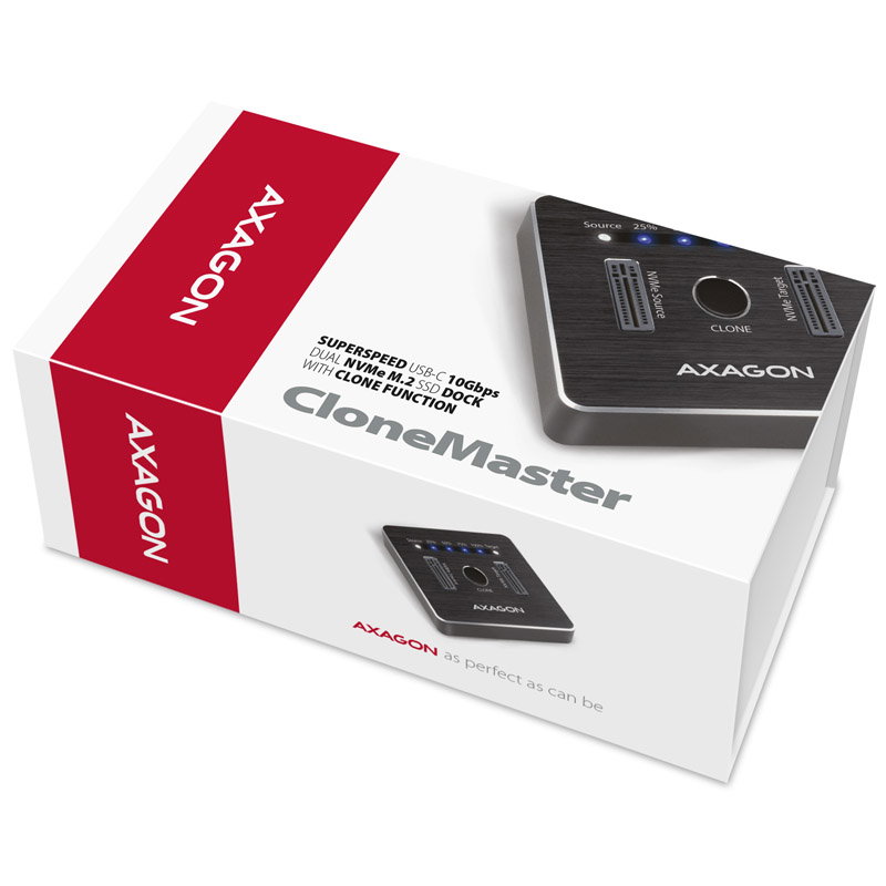AXAGON ADSA-M2C NVMe CLONE DUAL SSD Docking Station