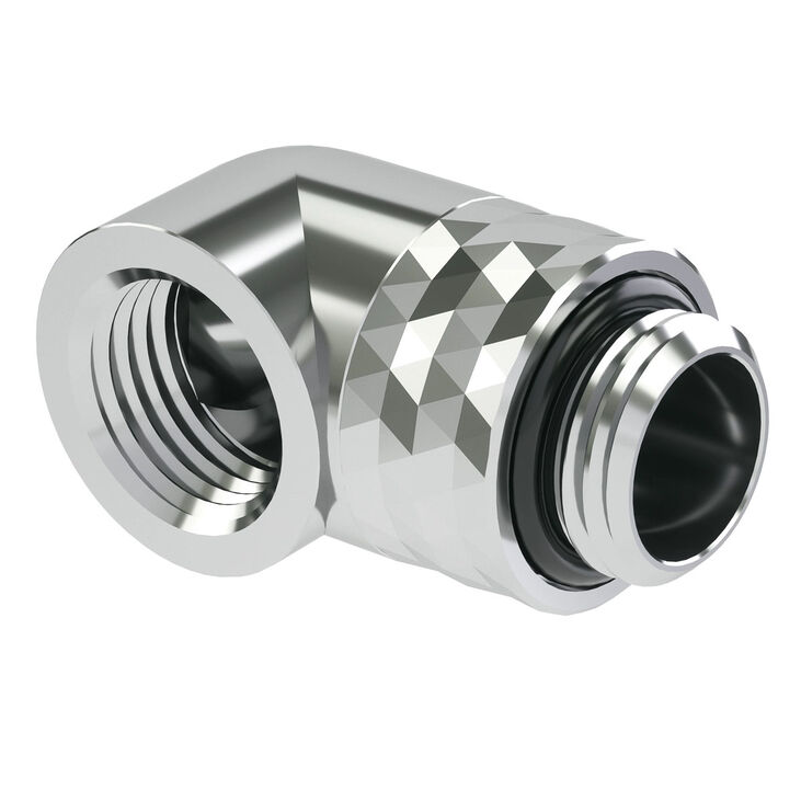 Barrow Dazzle Adapter 90 Grad G1/4 inches AG auf G1/4 inches IG - drehbar, silver