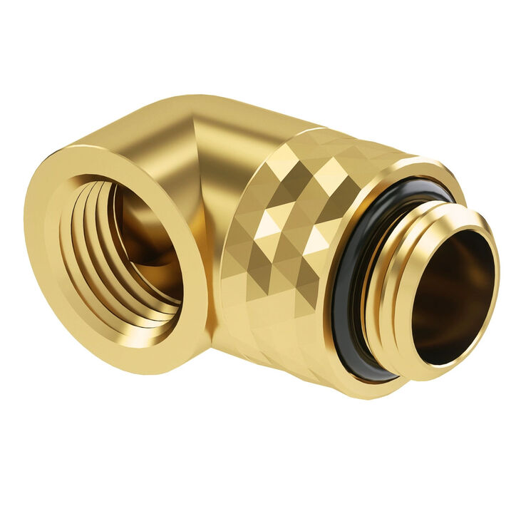 Barrow Dazzle Adapter 90 Grad G1/4 inches AG auf G1/4 inches IG - drehbar, gold
