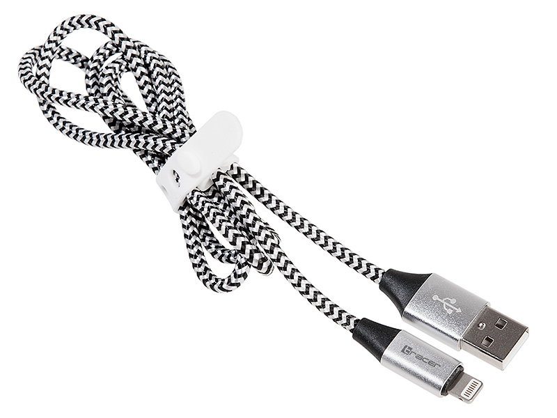 Tracer 46268 Lighting USB 2.0 Iphone AM 1m Black Silver
