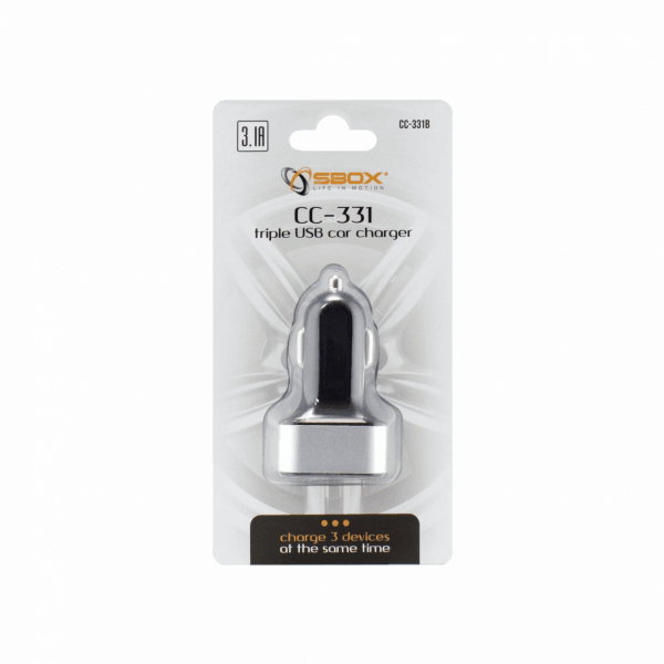 Sbox Car Charger CC-331B 3.1A black/grey