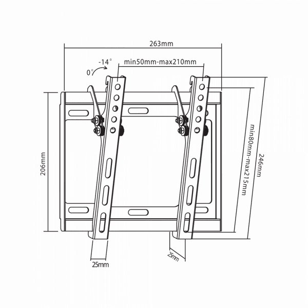 Sbox PLB-3422T Tilting Flat Screen LED TV Mount 23-43 35kg