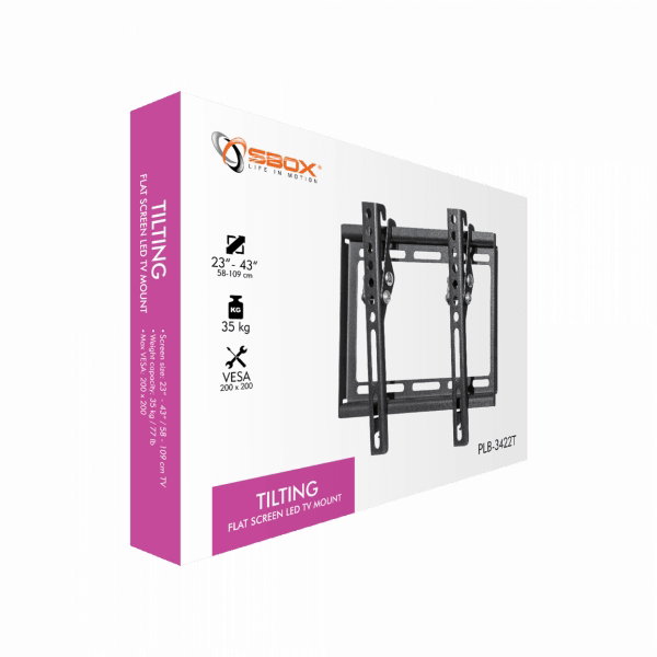 Sbox PLB-3422T Tilting Flat Screen LED TV Mount 23-43 35kg