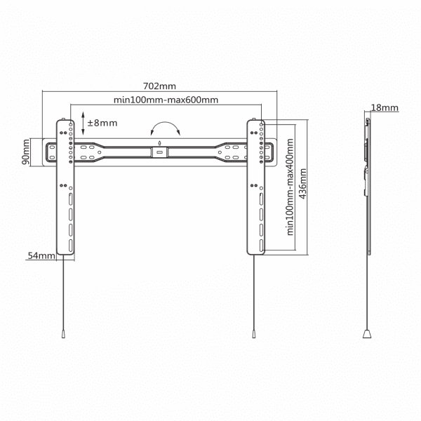 Sbox PLB-5746F Fixed Flat Screen LED TV Mount 37-70 35kg