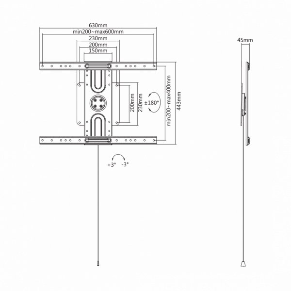 Sbox PLB-1246F Fixed Flat Screen LED TV Mount 37-70 50kg