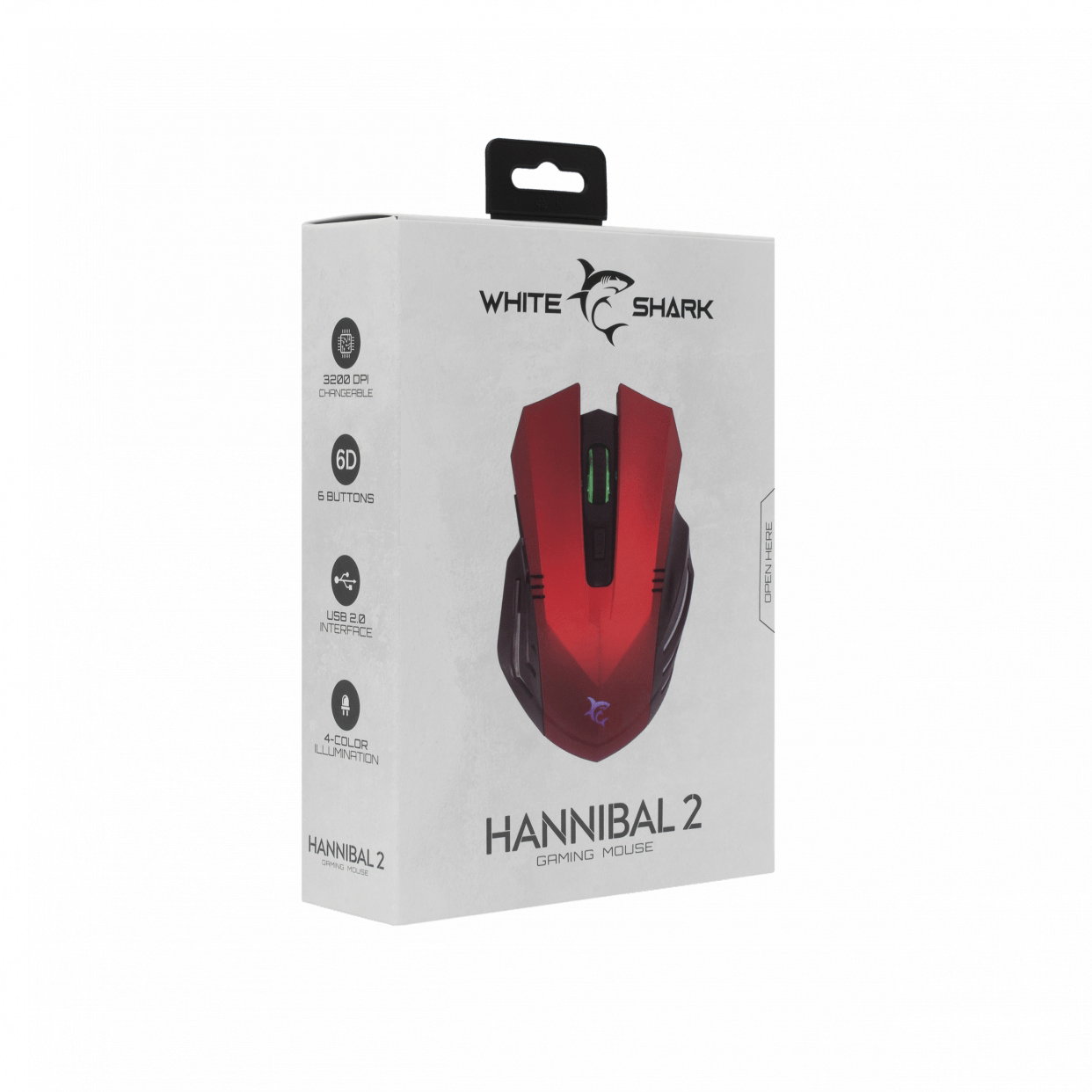 White Shark GM-5006 HANNIBAL-2 Red 3200 DPI