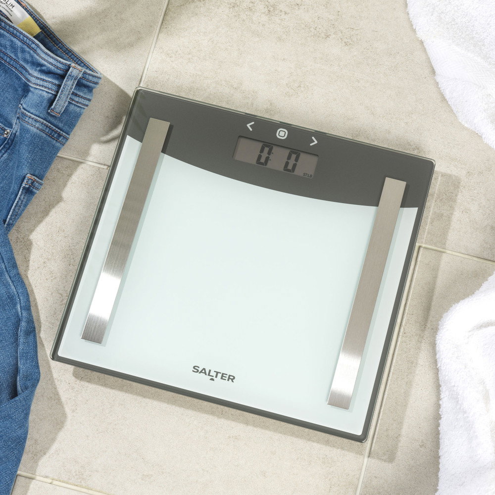 Salter 9137 SVWH3REU16 Silver White Glass Analyser Scale