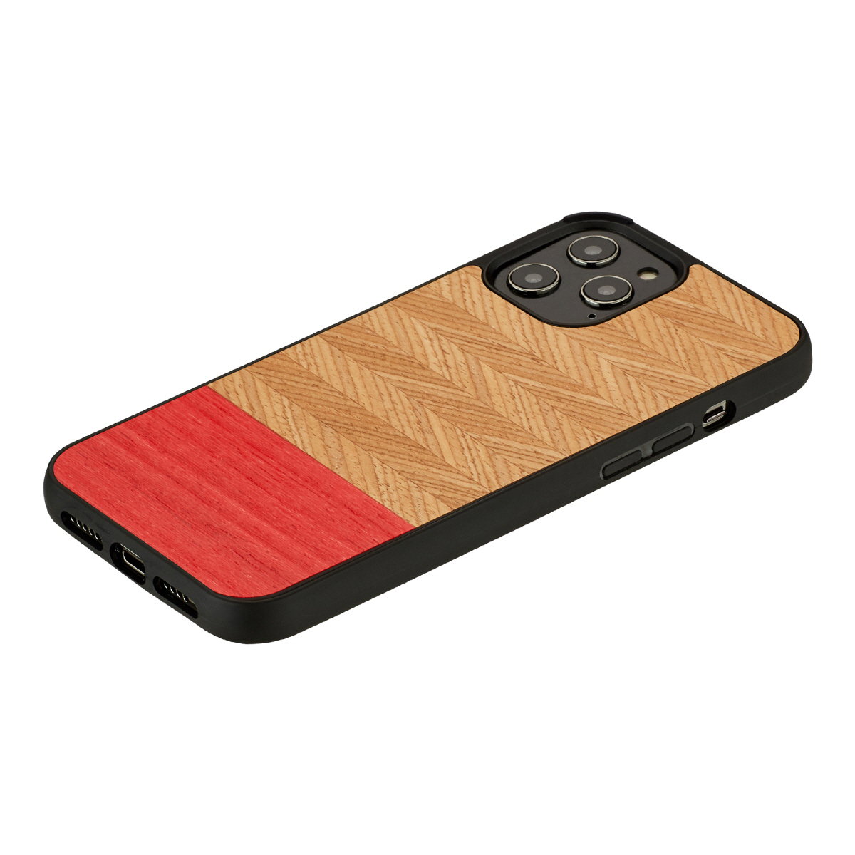 MAN&WOOD case for iPhone 12 Pro Max herringbone azalea black