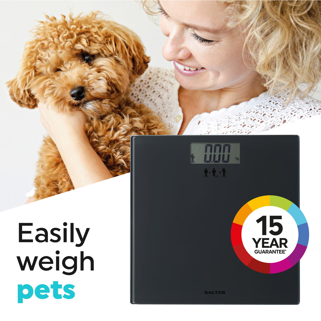 Salter SA00300 GGFEU16 Add and Weigh Scale Black