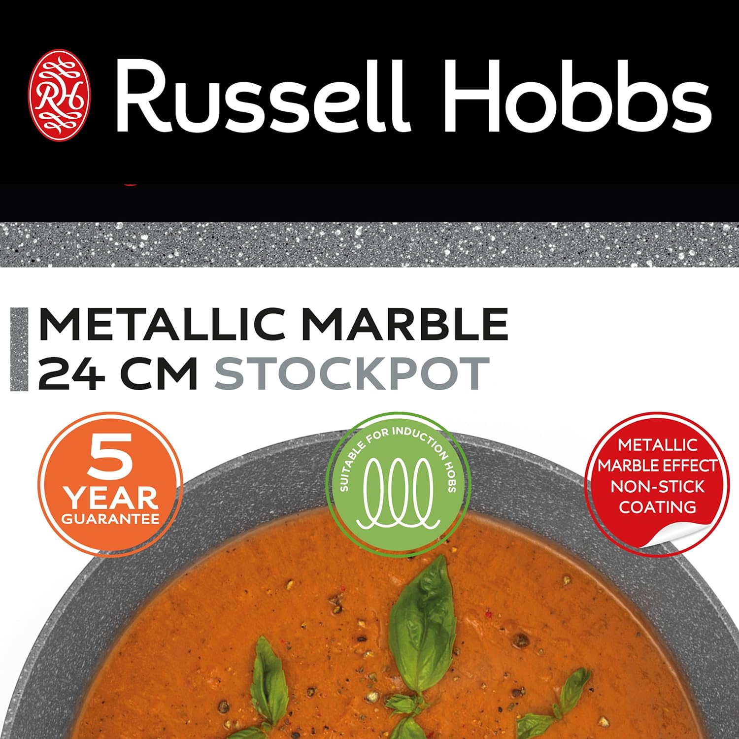Russell Hobbs RH02809EU7 Metallic Marble stockpot 24cm