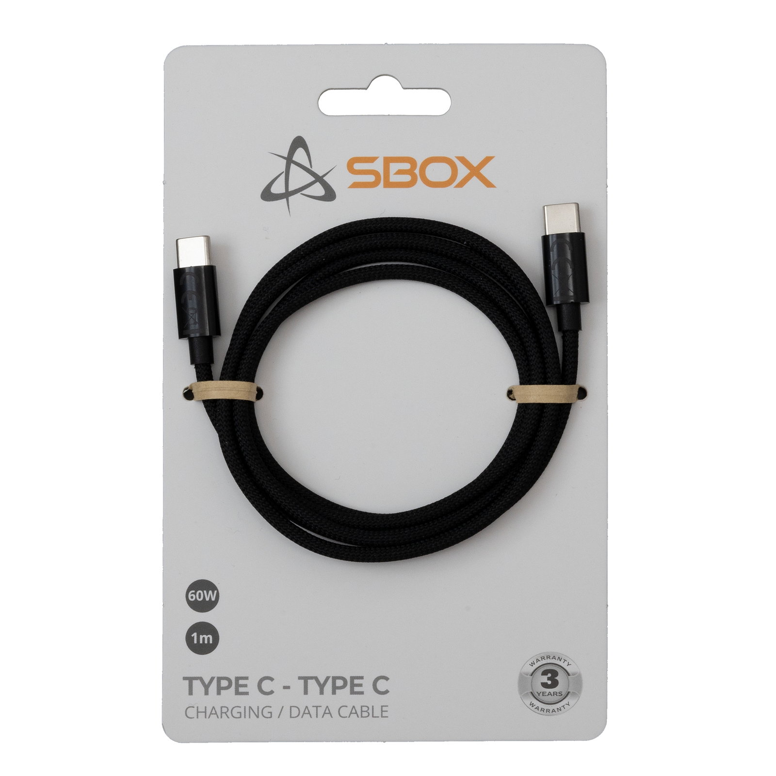 Sbox TYPEC-1-B Type C - Type C M/M 1m, Black