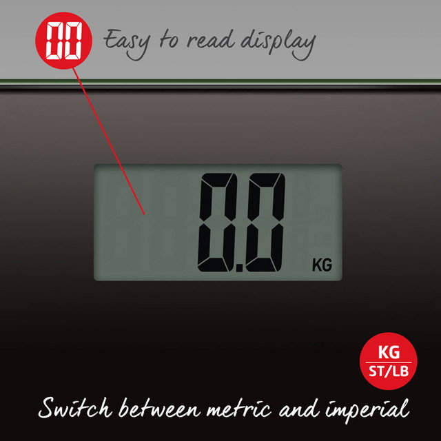 Salter 9205 BHCFEU12 Large Display Glass Electric Scale, Black