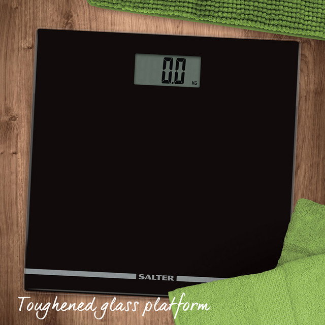 Salter 9205 BHCFEU12 Large Display Glass Electric Scale, Black
