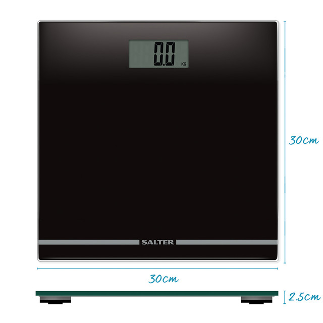 Salter 9205 BHCFEU12 Large Display Glass Electric Scale, Black