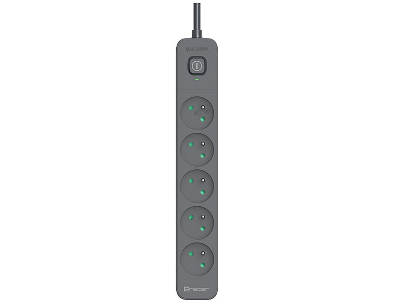 Tracer 47023 Power Line+ Graphite 1.8 m (5 outlets)