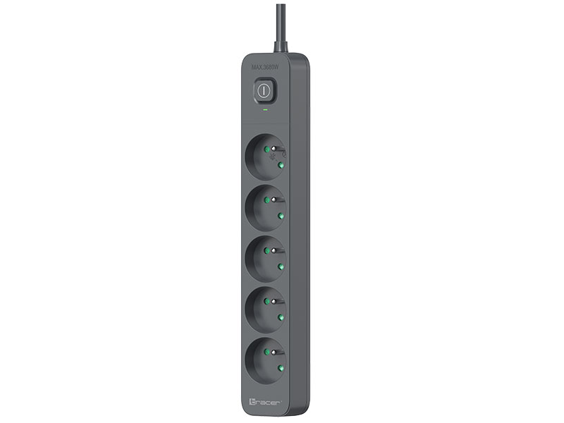 Tracer 47023 Power Line+ Graphite 1.8 m (5 outlets)