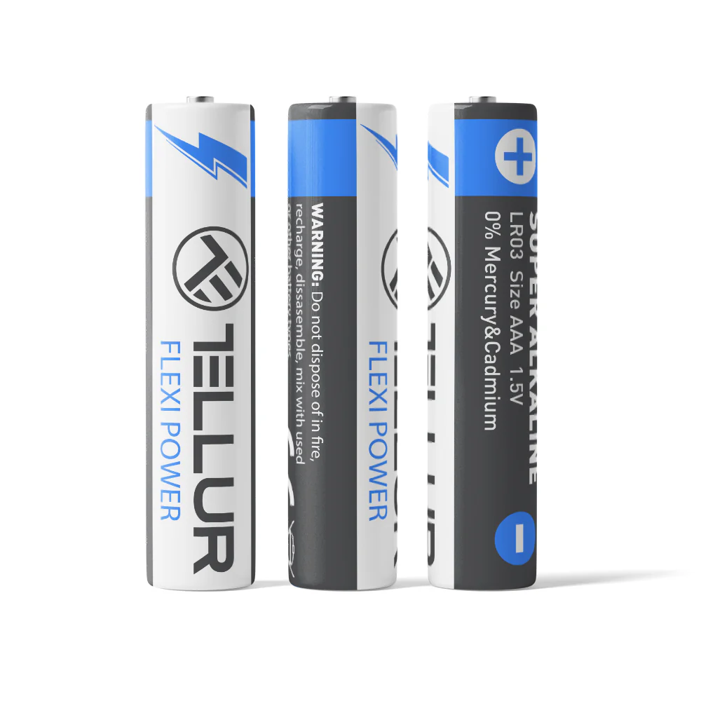 Tellur Flexi Power battery, Super Alkaline, AAA LR03, 1.5V, 2 pcs/set