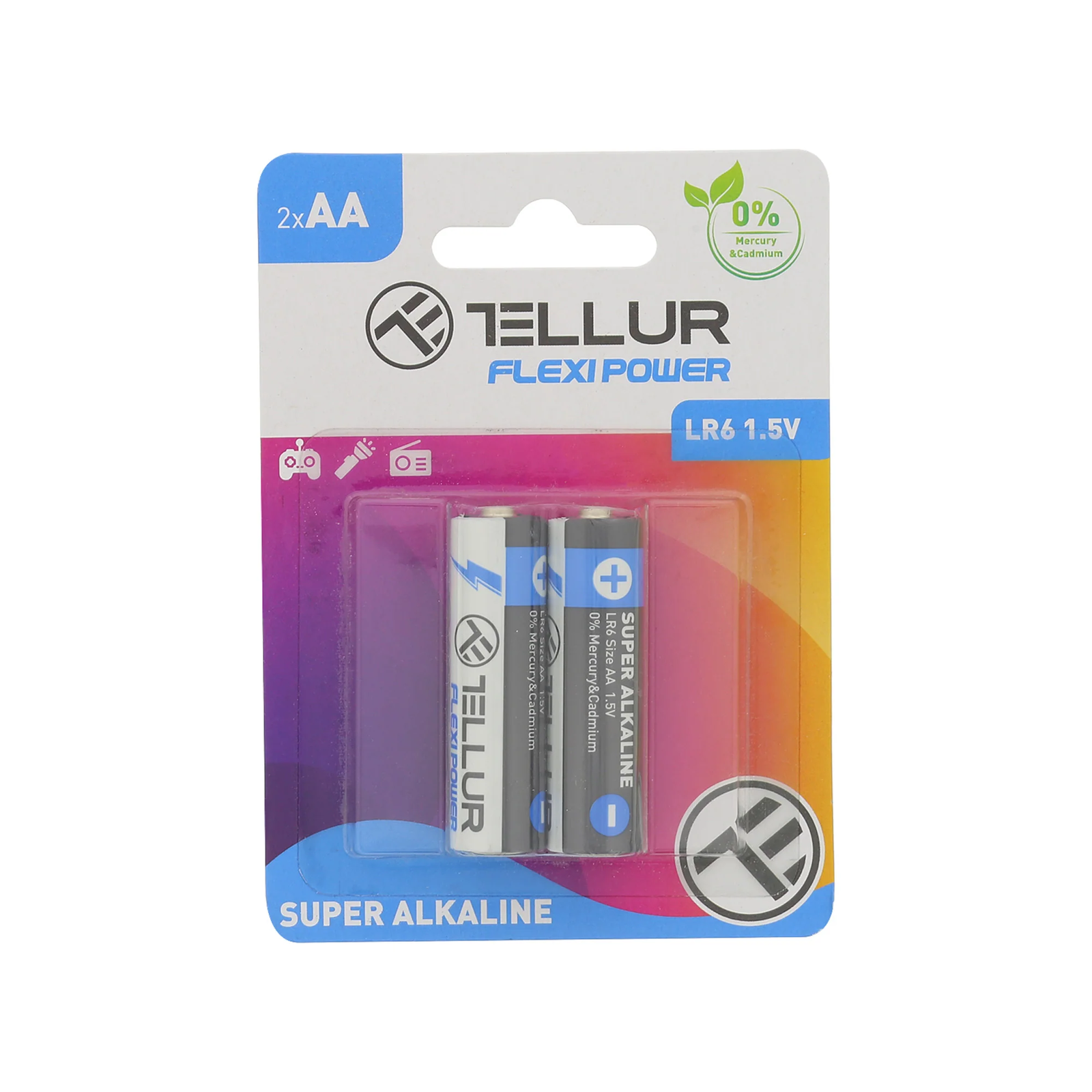 Tellur Flexi Power battery, Super Alkaline, AA LR6, 1.5V, 2 pcs/set