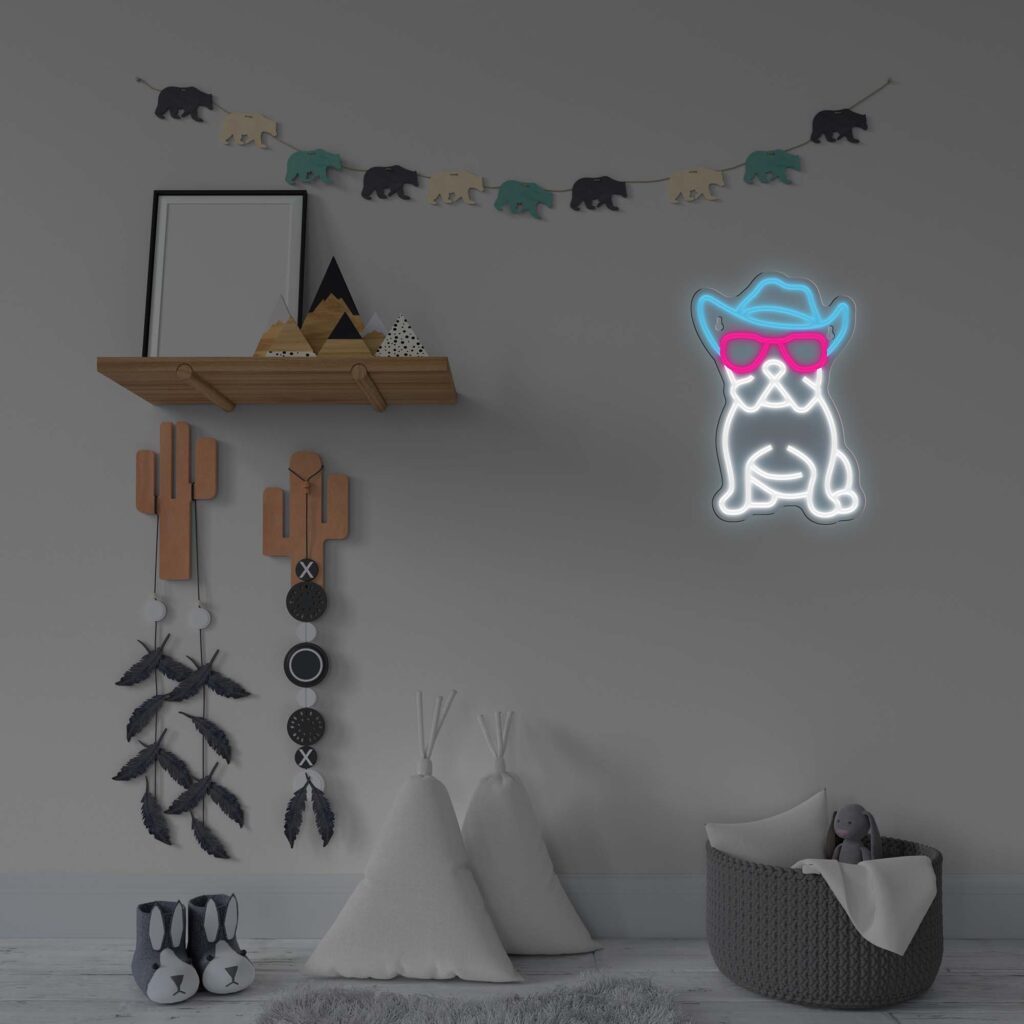 Manta SNL114MT Style Neon Lights BULDOG WITH GLASSES